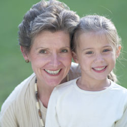 stock photo of grandma and grand daughter